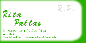 rita pallas business card